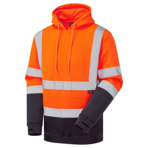 Supertouch Hi Vis Orange 2 Tone Hooded Sweatshirt Thumbnail