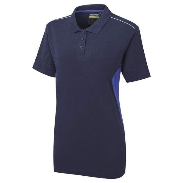 System Eco Work  Ladies Polo Shirt Navy Royal Thumbnail