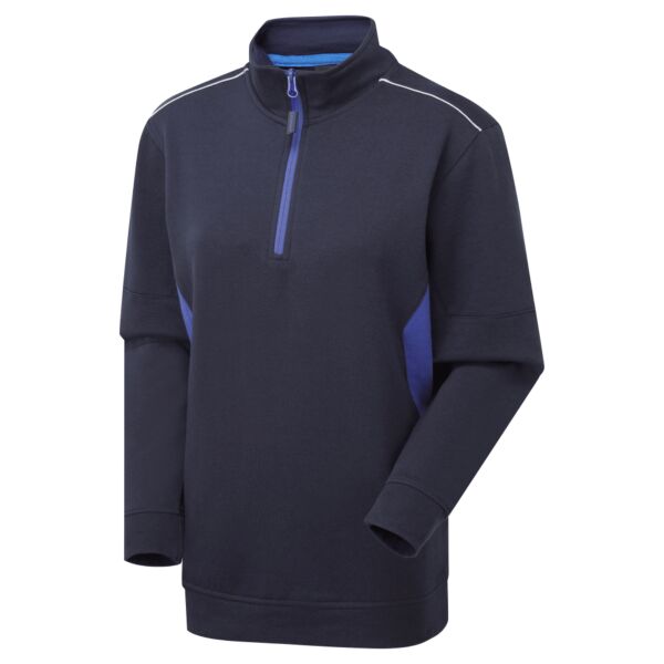 System Eco Ladies 1/4 Zip Sweatshirt Navy Royal Thumbnail